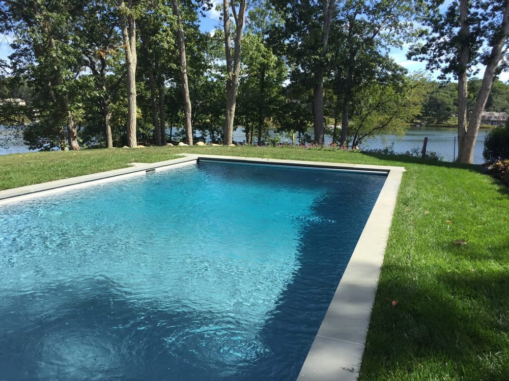 Pool edged with 12-inch bluestone coping