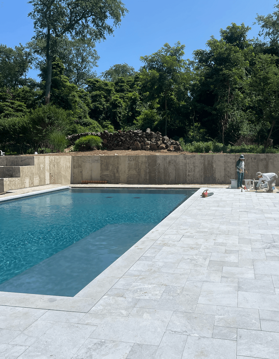 Pool with Citystone Blue Marble coping